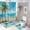 style-1192, variant on 4 Piece Bathroom Shower Curtain Sets Beautiful Palm Tree on The Beach with Blue Sky Bath Mat U-Shaped Floor Mat Toilet Lid Oval Rug Tropical Beach Ocean Sea Palm Tree Bathroom Decor Set