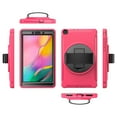 thumbnail image 3 of Dteck Galaxy Tab A 8.0 2019 Case, Heavy Duty 360 Degree Rotating Kickstand Full-Body Impact Resistant Cover with Hand Strap For Samsung Galaxy Tab A 8.0 Inch 2019 (SM-T290 /SM-T295), Pink, 3 of 11