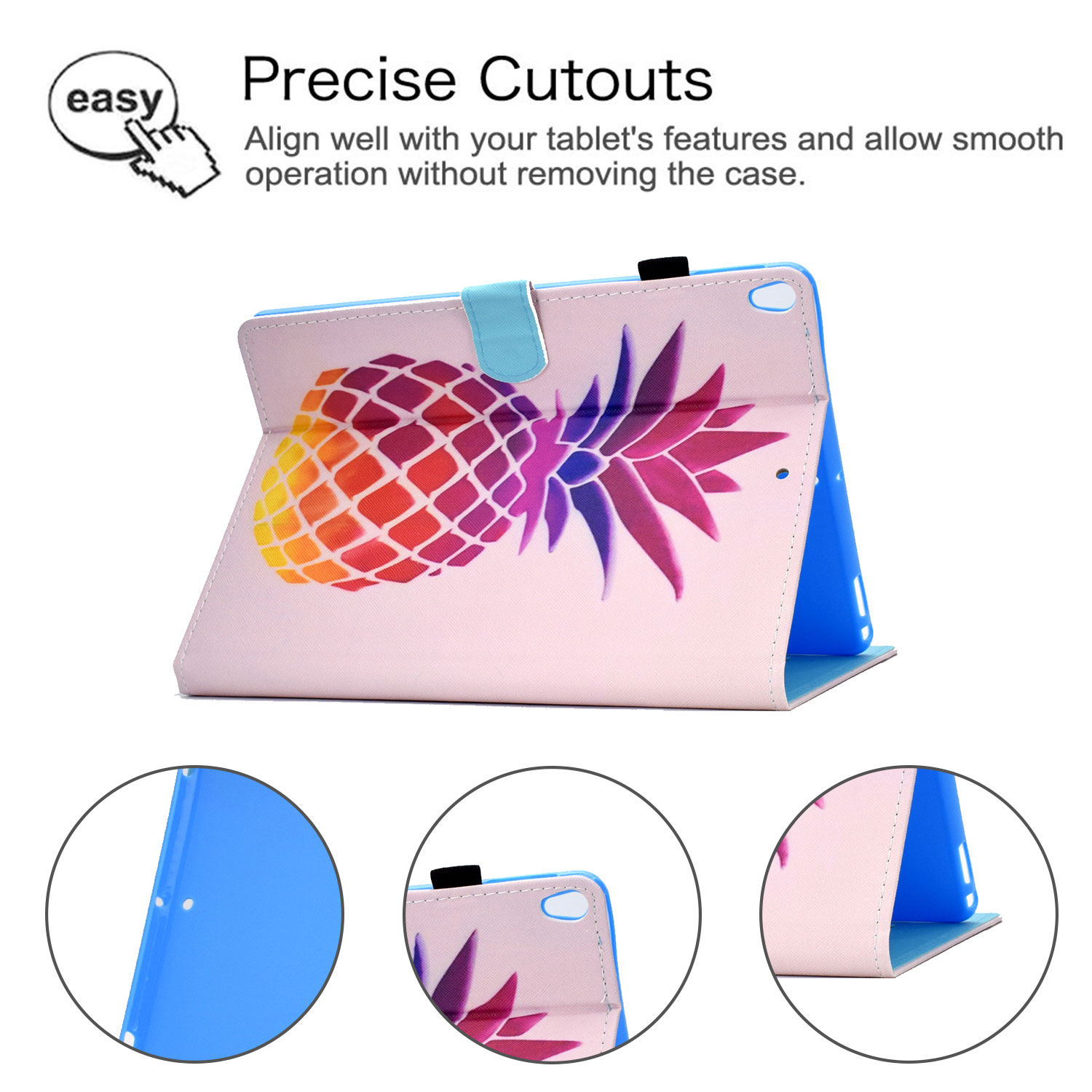 Allytech iPad Air 3 Case 10.5 Inch 2019 iPad Pro 10.5 Case 2017, Slim Folio Kickstand Shell with Pencil Holder Card Pocket Auto Sleep/Wake Cover for Apple iPad 10.5 inch Air 3/iPad Pro 10.5,Pineapple