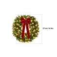 thumbnail image 3 of Christmas Norfolk Pine Wreath with Bow & LED Lights, Artificial Evergreen Wreath for Front Door Indoor Outdoor Christmas Decorations, Batteries Not Included, 3 of 8