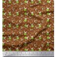 thumbnail image 1 of Soimoi Rayon Fabric Leaves,Watermelon & Rabbit Kids Printed Craft Fabric by The Yard 56 Inch Wide, 1 of 3