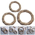 thumbnail image 4 of KAKOWELY Kit de 3 coronas colgantes de paja tejidas para manualidades, suministros para fiestas (marrón), 4 of 5
