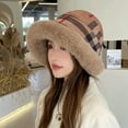 thumbnail image 5 of CoCopeaunt Women Plush Fluffy Bucket Hat Warm Winter Cozy Fuzzy Brim Girls Fisherman Cap, 5 of 6