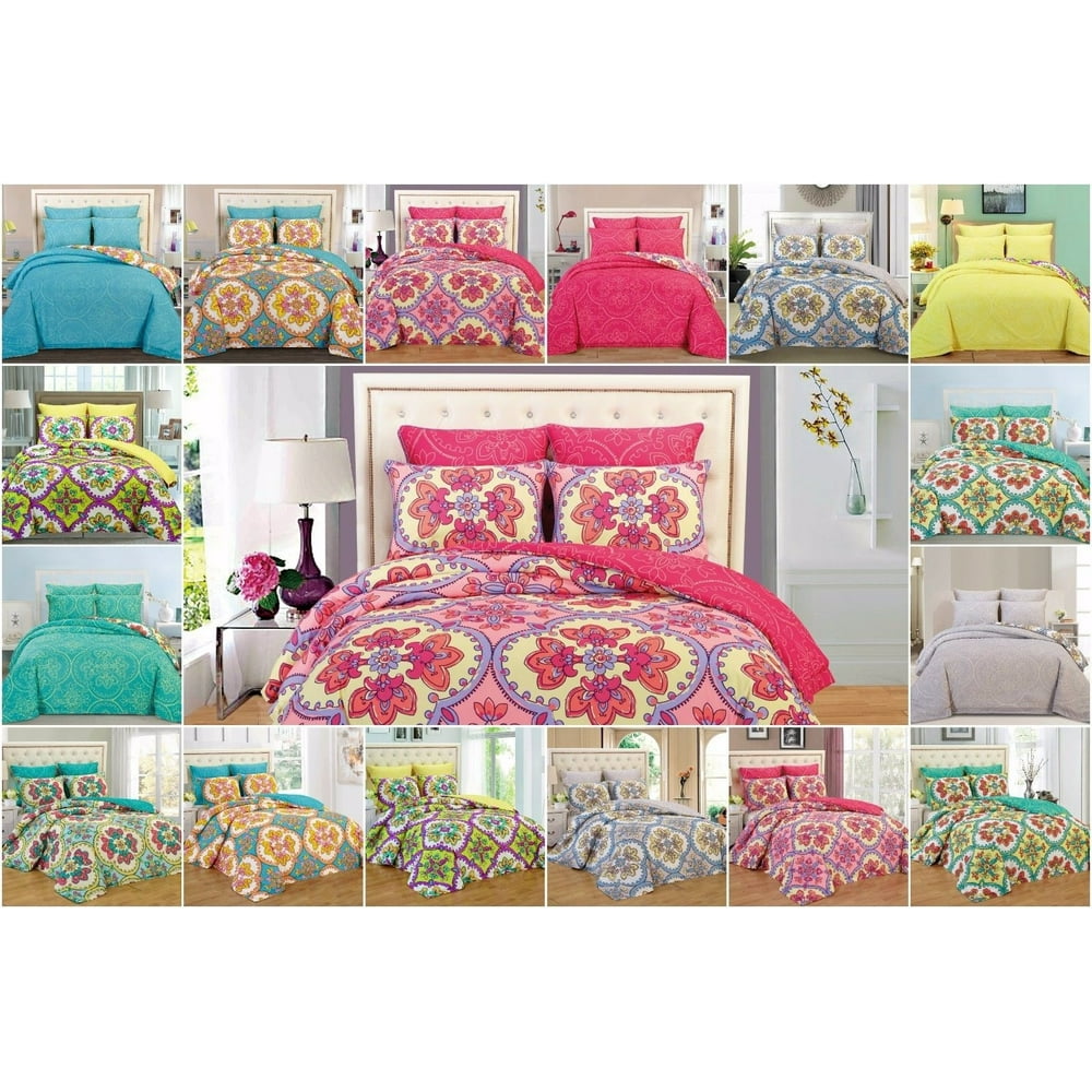 Gardenia 6pc Reversible Comforter Set Full Queen King Size YELLOW FULL