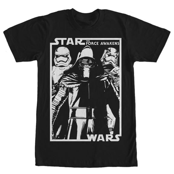 Men's Star Wars The Force Awakens Kylo Ren and Crew  Graphic Tee Black X Large