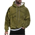 thumbnail image 2 of Mens Pullover Hoodies Sweatshirts Big & Tall M-4X Plus Size Long Sleeve Tops with Pocket Casual Basic Loose Argyle Printed Comfort Hoodie, 2 of 6
