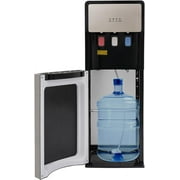 Bottom Loading Water Cooler Dispenser, Storage Cabinet Drinking Fountain Hot & Cold Standing Water Dispenser with Anti-Scalding Design Safety Lock for Home Office (Silver Grey)