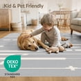 thumbnail image 4 of ODIKA 4'x6' Grey White Geometric Design Washable Area Rug Modern Abstract Lines with Minimalist Touch Pet Friendly, Non-Shedding for Bedroom, Reading Nook, 4 of 7