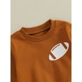 thumbnail image 5 of KelaJuan Infant Baby Boy Game Outfits, LetterFootball Print Long Sleeve Sweatshirt + Solid Color Long Pants, 5 of 6