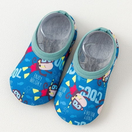 

〖Roliyen〗Girls Water Shoes Cartoon Swim Shoes Water Non-Slip Girls Shoes Socks Boys Baby Barefoot Aqua Kids Baby Shoes