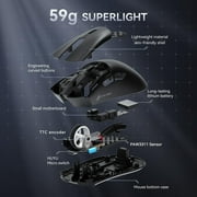 ATTACK SHARK R1 59g SUPERLIGHT Gaming Mouse, PixArt PAW3311 Gaming Sensor, BT/2.4G Wireless/Wired