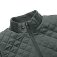 thumbnail image 3 of Bienzoe Gilet Matelassé Léger pour Femme, Doudoune Rembourrée, Mode, Fermeture Éclair, Veste Décontractée, Gris Foncé, S, 3 of 6