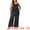 Black, variant on DARING DIVA Women's Plus Satin Pajama Sets Sleepwear Cami Top and Pants 1X Black