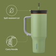 thumbnail image 3 of Vaso de viaje Owala de acero inoxidable de 1,2 L con tapa, color verde pajizo, 3 of 6