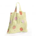 thumbnail image 2 of Peach Colors Reusable Grocery Bag, Repetitive Fruit with Leaves Blossom in Warm Muted Tones Pattern, Printed Fabric Grocery Bag Practical Simple Use, Pale Yellow Peach Salmon, by Ambesonne, 2 of 4