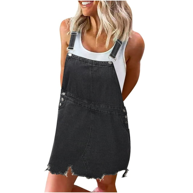 EQWLJWE Robe Longue pour Femmes Mode Décontractée Imprimée avec Poches Combishort à Bretelles