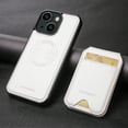 thumbnail image 2 of Compatible with Magsafe for iPhone 13 Mini Wallet Case Magnetic Card Holder, RFID Blocking 2 in 1 Detachable Kickstand Premium PU Leather Shockproof Back Phone Case for Women Men,White, 2 of 10