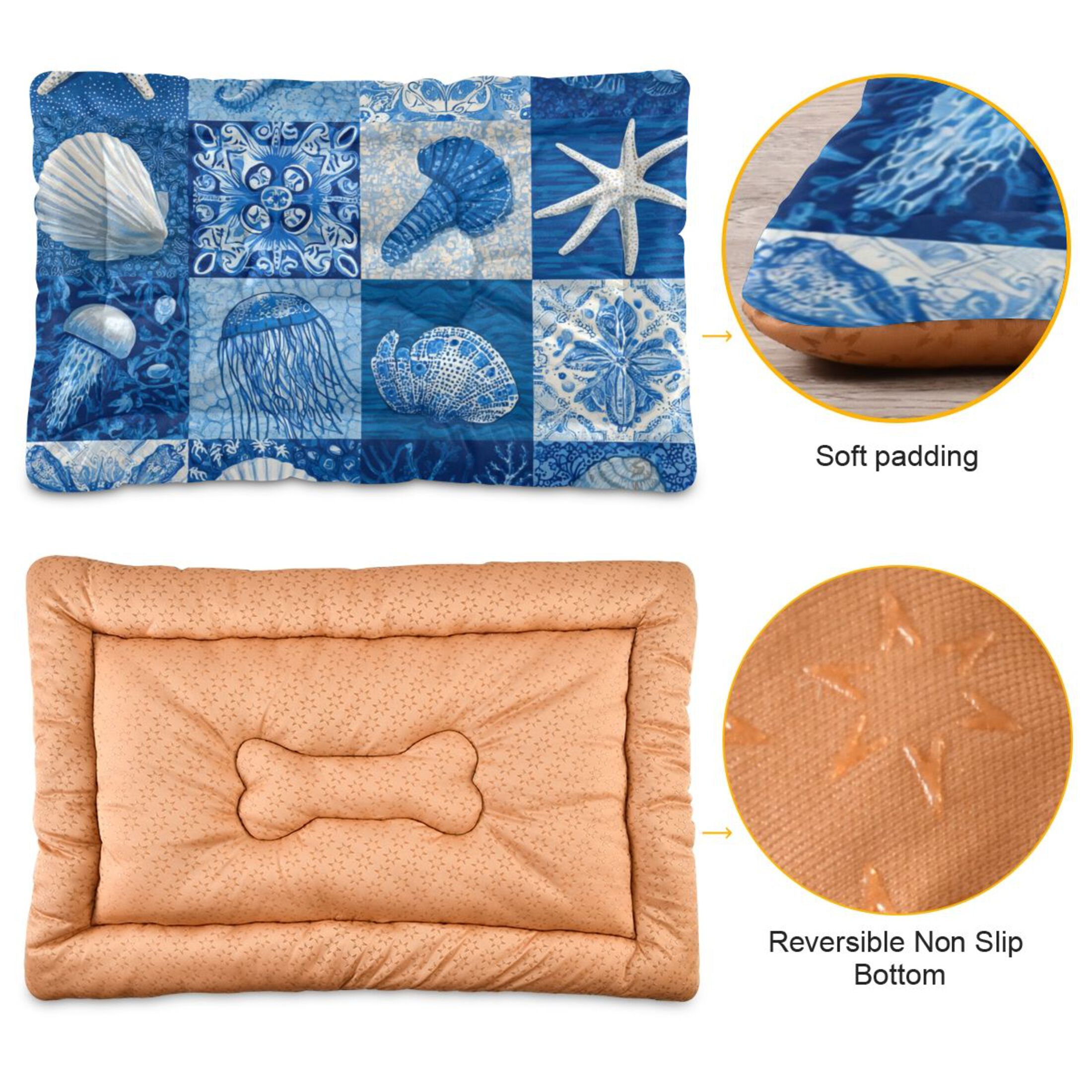Cozy Mat Pet Bed Indoor Outdoor Warm Soft For Cat Dog Puppy(S/M) Marine