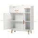 thumbnail image 3 of Armario Costway con 1 Cajón 2 Puertas 3 Repisas y 4 Patas de Madera de Goma Blanco 80 x 30 x 95 cm, 3 of 9