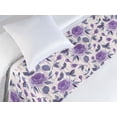 thumbnail image 3 of Floral Bed Runner, Lilac Color Palette Roses Petals Spring Romantic Repetitive Pattern, Decorative Accent Bedding Scarf for Hotels Homes & Guest Rooms, Twin, Plum Eggshell and Mauve, by Ambesonne, 3 of 3
