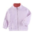 thumbnail image 2 of MKOSPLRT Fleece Sweatshirts for Kids Full Zip Mock Neck Lounge Jackets Long Sleeve Loose Plush Fall Coats Solid Sweat Shirts with Pocket, 2 of 3