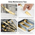 thumbnail image 4 of Gold Stainless Steel Flatware Set - 30-Piece Modern Silverware Cutlery for 6 - Durable, Dishwasher Safe, Smooth Edges - Complete Kitchen & Dining Tableware, 2-Pack - Color: System Default, 4 of 8