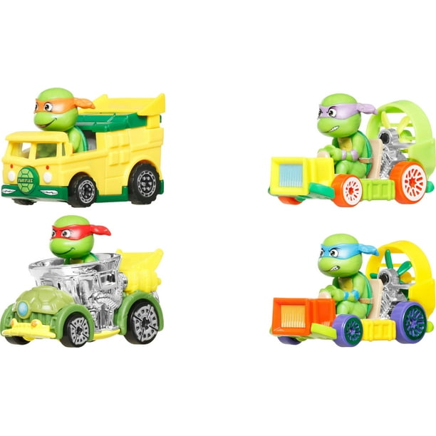 Set 4 Toy Cars Hot Wheels RacerVerse fundido a presión 1:64 con personajes