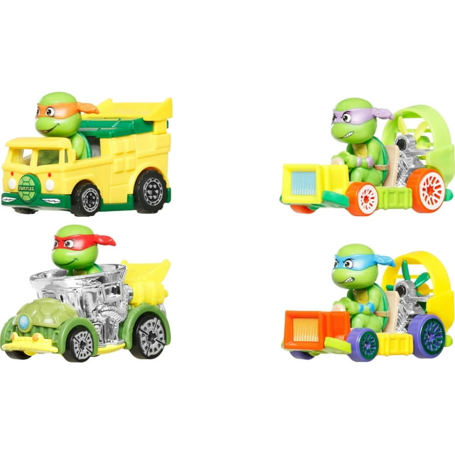 Set 4 Toy Cars Hot Wheels RacerVerse fundido a presión 1:64 con personajes