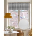 thumbnail image 4 of Grey White Checkered Linen Curtain Valance for Bedroom/Bathroom/Kitchen/Office/Living/Dining Room Window,Gray Buffalo Plaid Rod Pocket Topper Decorative Cafe Drapes Panel 42"x18", 4 of 6