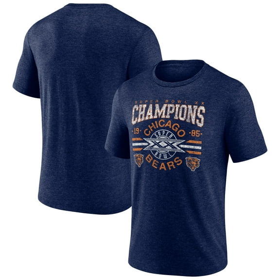 Men's Navy Chicago Bears Old Fashioned Tri-Blend T-Shirt