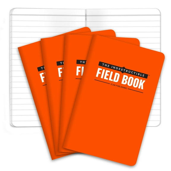 Elan Publishing Company Elan Publishing Company the Indestructible 3.5 by 5.5 in Field Notebook, Orange, Pack of 4 - ELAN-FN-004A