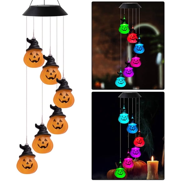 RYRDWP Clearance Solar Wind Chime Lights \ LED Courtyard Halloween Gifts \ Outdoor Decorative Pumpkin Lights