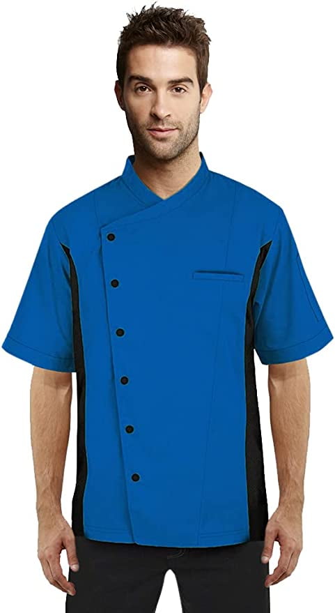 Short Sleeves side Mesh Vented Chef Coat Jacket Uniform Unisex for Food ...