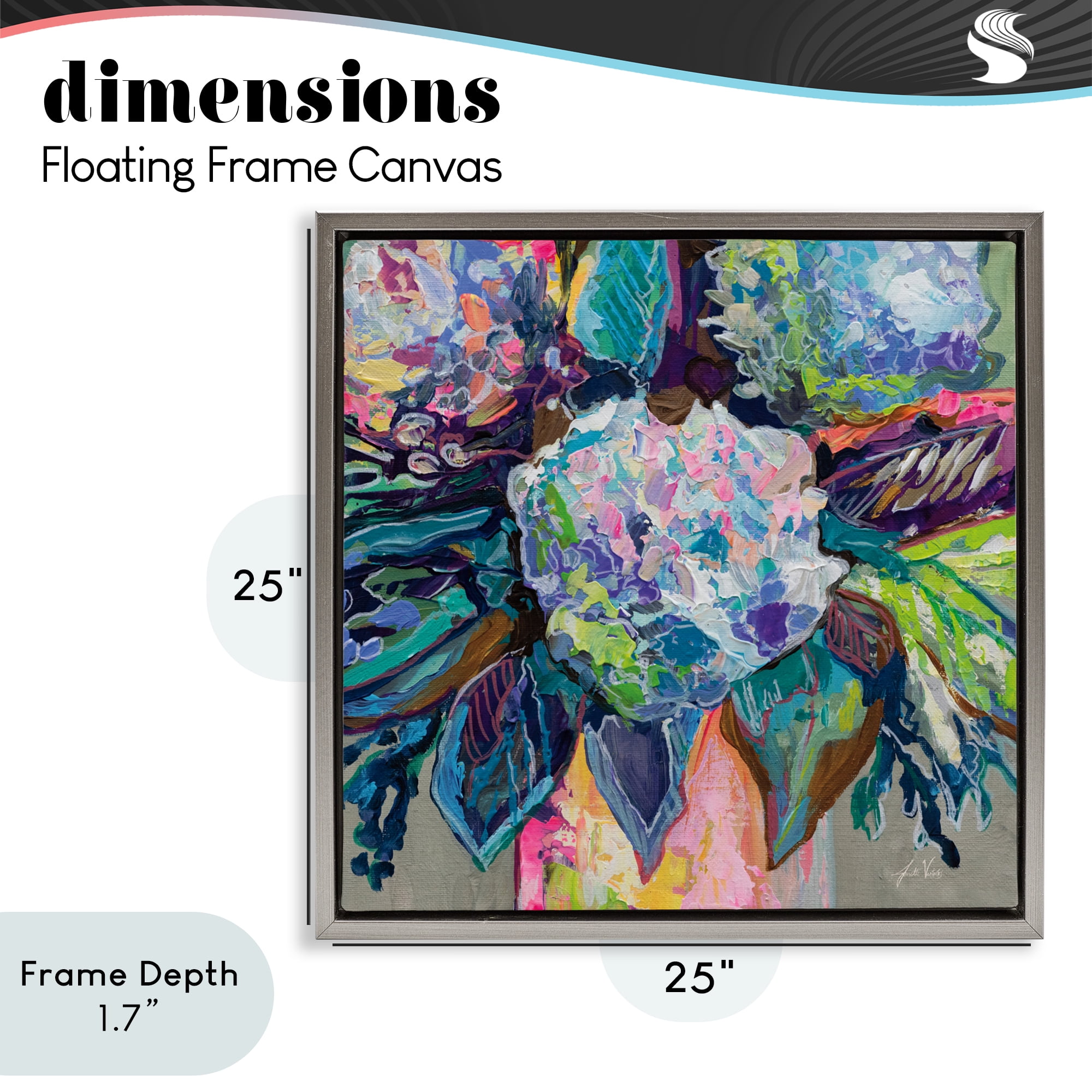 Stupell Industries Love That Gives Bouquet Gray Framed Floater Canvas Wall Art, design by Jeanette Vertentes