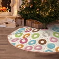 thumbnail image 4 of Salouo Colorful Donuts Christmas Tree Skirt 48" Farmhouse Christmas Decorations Snowman Xmas Tree Skirt Tree Mat for Holiday Party Decor, 4 of 8