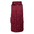 thumbnail image 7 of ZMHEGW Coats For Women Winter Sleeveless Parkars Vest Long Hoodie Warm Botton Down With Pockets Quilted Outdoor Fall Jackets, 7 of 7