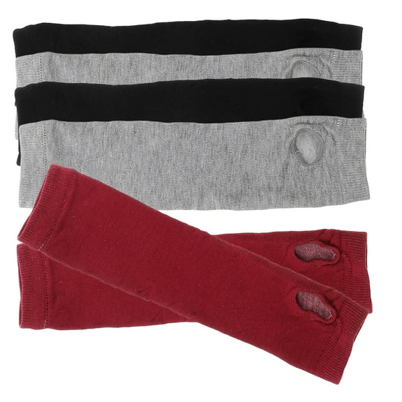 SOPOTUTU 3 Pairs Knitted Fingerless Gloves Arm Warmers Soft Breathable Cotton Blend for Women and Men