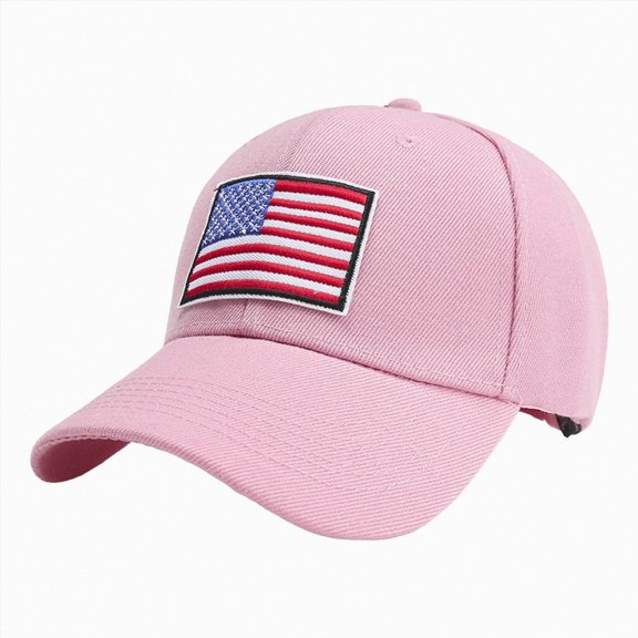 idosla American Flag Baseball Cap for Men Women, Tactical-Inspired Patriotic Design with USA Flag Embroidery & Adjustable Fit (Pink, One Size)
