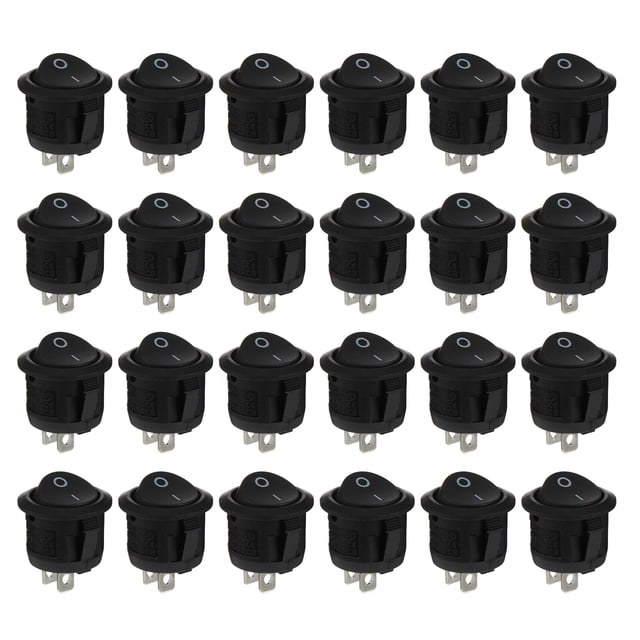 EeaseCA 24PCS Rocker Switch Replacement 2 Pin Round Snap Switch for Car Auto Boat