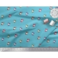 thumbnail image 3 of Soimoi Blue Moss Georgette Fabric Coffee Glass & Dots Print Fabric by the Yard 42 Inch Wide, 3 of 3