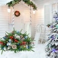 thumbnail image 4 of 21 Pouces Extérieur avec Lumières LED Allumées avec Baies Givrées et Rouges pour Décoration de Porche de Jardin Mariage Ainsi Fleurs Illets Roses Fleurs en Vase Fleurs Suspendues Fleurs en Soie Fleurs de Maman Retour à la Maison, 4 of 4