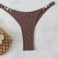 thumbnail image 4 of Women's 2 Piece Halter Bikini Set Metal Ring High Cut Swimsuits Beach Vacation Clothes (Brown,M), 4 of 6