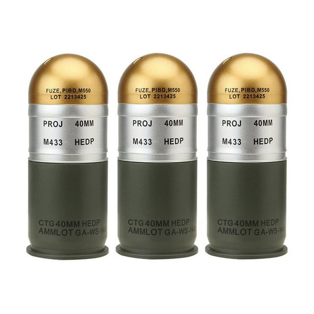 M433 HEDP 40mm Cartridge Dummy Grenade Model Storage Case, Military Enthusiast Collection Toy, Mini Tool Kit Container, ABS Material, 3.94 x 1.58 x 1.58 Inches