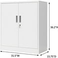 thumbnail image 3 of Metal Storage Cabinet with Locking Doors and Adjustable Shelves, 36.2" H Steel Storage Cabinet for Garage, Home, Office, Utility Room-White, 3 of 13