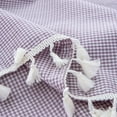thumbnail image 5 of Fennco Styles Woven Gingham Tassel Cotton Tablecloth 80" W x 56" L - Purple Checkered Rectangle Table Cover for Everyday Use, Home, Dining Table Décor, Banquets, Farmhouse, Special Events, 5 of 6