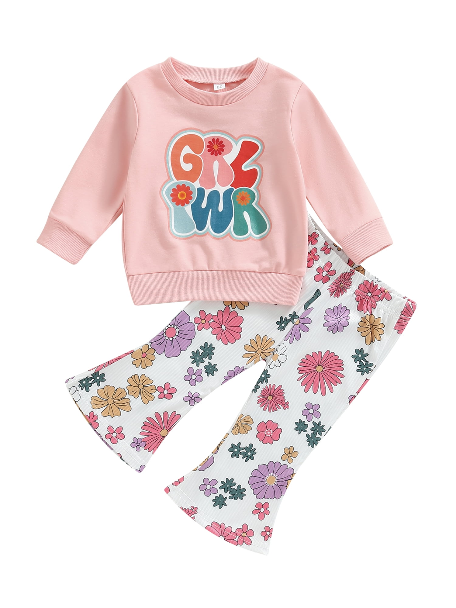 Calsunbaby Kids Baby Girls Floral Printed Outfits Set