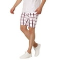 thumbnail image 5 of INSPIRE CHIC Men's Plaid Shorts Checked Regular Fit Flat Front Dress Shorts, 5 of 6