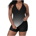 thumbnail image 2 of Wowcloth Women's Swimsuit Set, Separate Halter Neck Adjustable Top with Padded Bra, Casual Solid Color for Beach and Vacation, 2 of 5