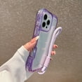 thumbnail image 3 of Dteck for iPhone 12 Pro / 12 6.1" Clear Case, Heavy Duty Drop Protection Rugged Shockproof 3-Layer Military Protective Tough Strap Durable Cover,Purple, 3 of 10