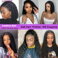 thumbnail image 3 of Lumiere Brazilian Water Wave Lace Front Human Hair Wigs 13×4 Lace Front Wig Cap 180% Natural Black 22", 3 of 9